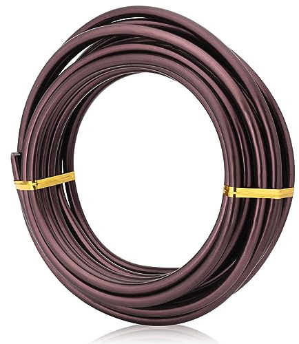 Bonsai Training Wire,250g Brown 4 Gauge (5.0mm) Anodized Aluminum Craft Wire 4.8m, Flexible Armature Wire for Bonsai, Sculpting, Jewelry Making, Wrapping & DIY Projects，Choose Your Size(Brown-5.0mm)