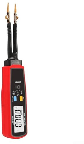 UT116C Multimètre numérique avec détection automatique de composants, diode/continuité/résistance/condensateur, écran LCD rotatif et sondes plaquées or