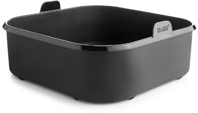 IBILI - Recipiente Cuadrado para Freidora de Aire - 24,5 x 24,5 x 7 cm - Fabricado en Silicona platino 100%