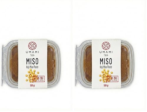 Umami Shiro Miso Giapponese 500g - Pasta di Miso Bianco Artigianale - Prodotto in Giappone con Soia Locale - Ideale per Zuppa, Brodo e Marinature (Confezione da 2)