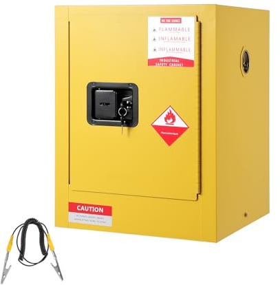 Garvee Armario de Seguridad para inflamables, 43,2 x 43,2 x 55,9 cm, 15,1 L | gasolina, queroseno, etanol y metanol, organización práctica en taller, para alcohol, almacén y laboratorio