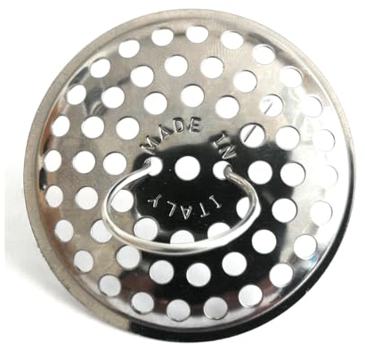 Schläfer 439716 | Tappo Filtro Universale in Acciaio Inox per Lavandino Cucina, Griglia Fermarifiuti e Fermadetriti Ø 60 mm per Piletta Scarico Lavabo Bagno, Doccia e Vasca, Finitura Cromata, 2 Pezzi