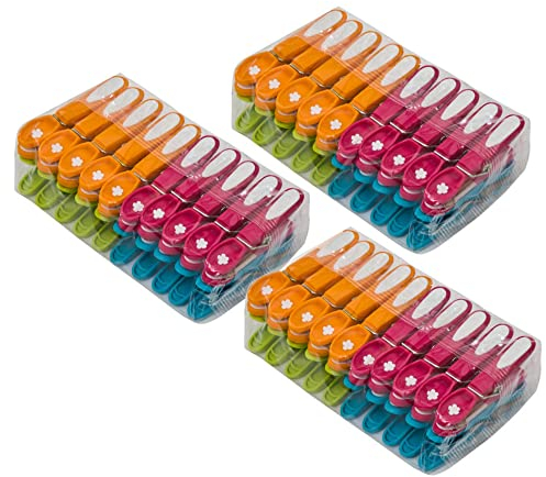 CARASELLE Clothes Pegs for Washing Line Strong - Non Slip Heavy Duty Washing Pegs w/Rubber Pad for Mark Free Secure Grip - Indoor Outdoor Plastic Clothes Pegs Strong Large Laundry Pegs - 60 pcs