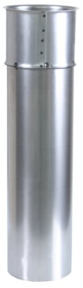 Kamino - Flam – Tubo para chimenea, Doble pared forro para estufa de leña, Tubo doble pared – acero resistente a altas temperaturas – Plata, Ø 150 mm