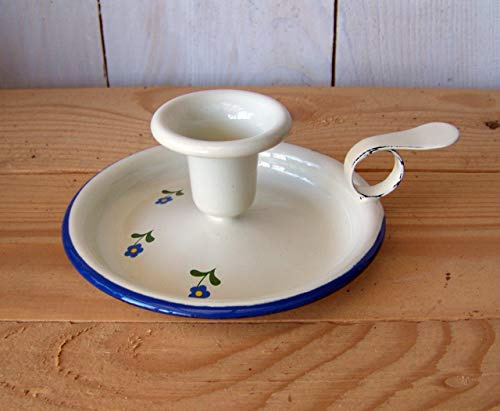 Münder Emaille - Kerzenleuchter / Kerzenständer - Blümchen - Ø 13 cm