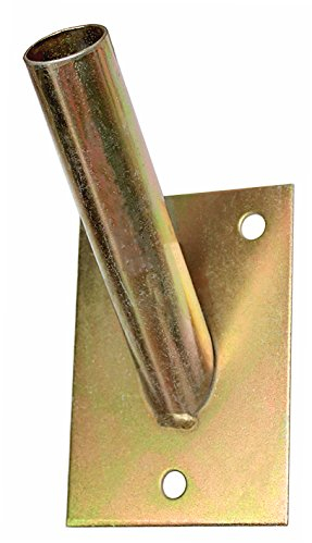 Soporte de pared para banderas de 1 nivel, soporte para mástil de bandera amarillo galvanizado, soporte de pared de metal resistente a la intemperie para banderas y mástil