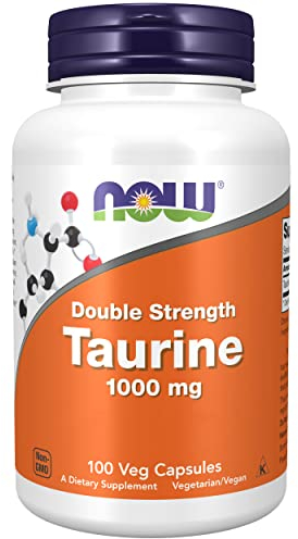 Now Foods, Taurine, Doppelte Stärke, 1.000 mg, 100 vegane Kapseln, Laborgeprüft, Aminosäure, Glutenfrei, Sojafrei, Vegetarisch