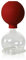 Cupping glass with suction ball 60 mm for professional, medical, fire-free cupping hand-blown, cupping glass, cupped glasses, Lauschaer glass the original
