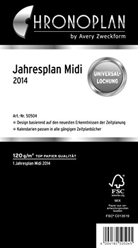 Chronoplan 50504 Kalendereinlage 2024, Jahresplan im Midi Format (96x172 mm), Ersatzkalendarium, ideal für übersichtliche Jahresplanung, Universallochung, zum Aufklappen (mit Leporello-Falzung), weiß