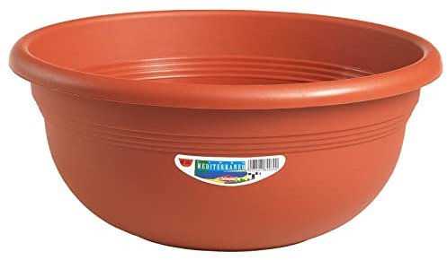 Tildenet Gardenware, Mediterraneo Terra, 84050, Vaso di fiori in plastica, Marrone, 50 x 16 cm