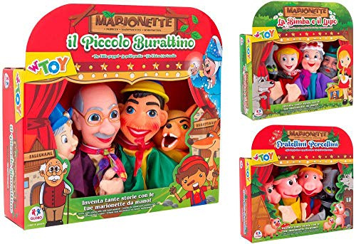 Globo 36768 Marionette da mano, 4 pezzi, modelli /colori assortiti