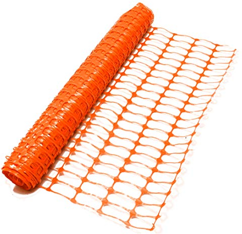 Orange Barrier Fencing Plastic Mesh Safety Netting Standard - 50m Roll. Construction Industry Standard by True Products