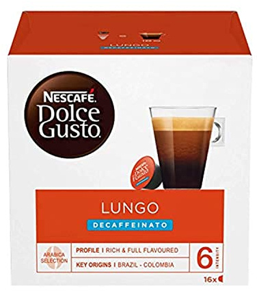 Nescafé Dolce Gusto Lungo Gousses Décaféiné 16 Par Paquet