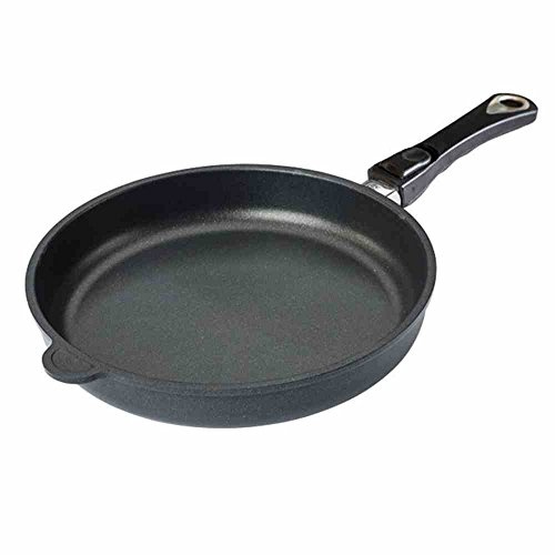 AMT Gastroguss Bratpfanne 24 cm Ø, 5 cm hoch, abnehmbarer Stiel, induktionsgeeignet, Lotan® Antihaft-Veredelung, Gusspfanne (Aluguss), AMZN-I-524-Z20B