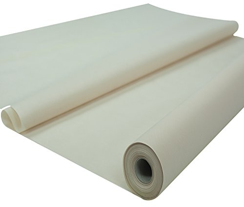 Sensalux Tischdeckenrolle, Oeko-TEX® 100, abwaschbar, 40m lang (Farbe + Größe wählbar), Creme, 1m x 40m, Tischtuch, Meterware, Tischwäsche, stoffähnliches Vlies, für Party, Catering, Vereinsfeier