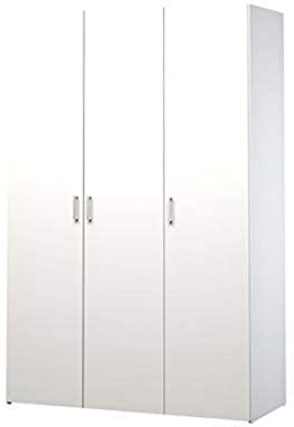 Dmora - Kleiderschrank 3 T?ren Danielle, Schlafzimmerm?bel, Schrank, Garderobe, 115x49 h175 cm, Wei?