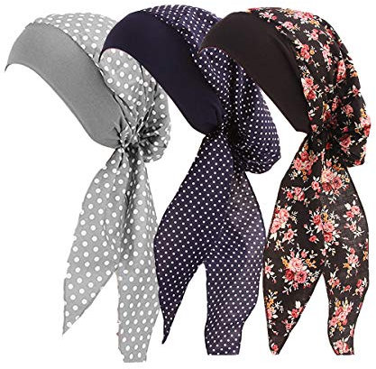 Yili Maizi Chemo Kopfbedeckung Elastische Turbanen für Frauen Lange Haare Kopftuch Headwraps Krebs Drucken Hut