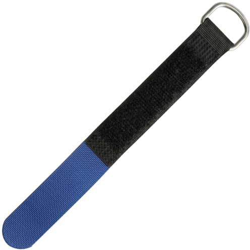 Lumonic 10 Stück Klettkabelbinder schwarz/blau | 400x30mm | gekreuzt | robuste Metallöse, Kabelklett mehrfach wiederverwendbar | einfaches Kabelmanagement und Ordnung