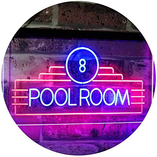 ADVPRO Pool Room 8 Ball Snooker Billiards Man Cave Dual Color LED Barlicht Neonlicht Lichtwerbung Neon Sign Blau & Rot 600 x 400mm st6s64-i2773-br