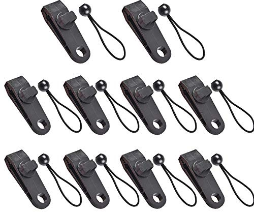 5 / 10Pack - Tarp Clips - Hochleistungs-Tarp Clips mit gebundenem Seil - Sichert Tarps, Zelte, Markisen, Banner oder Abdeckungen - Verriegelungsklemmen-Design für überlegene Haltekraft