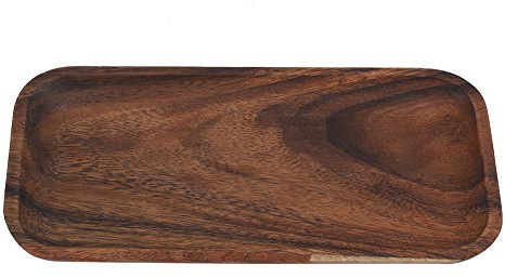 logozoe Assiette Saine rectangulaire, Plateau en Bois, pour Restaurant à Domicile(25 * 12.5 * 2cm)