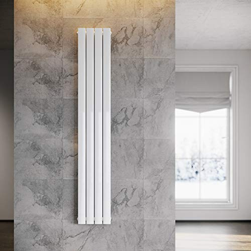 ELEGANT Paneelheizkörper Vertikal Mittelanschluss 1800x308mm Weiß | Design Paneelheizkörper in flacher Ausführung, doppellagig mit Mittelanschluss, ideal als vertikale Heizung.