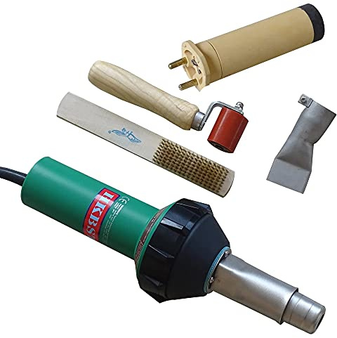 110V 1600W Hot Air Welding Gun with 40mm Silicone Pressure Roller & Weld Nozzle for Trac S Plastic Welder 5.0