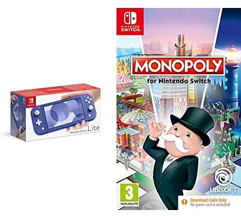 Nintendo Switch Lite Blue & Monopoly (code in Box)