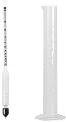 SHOTAY Hydrometer Tester Vintage Messflasche Set Werkzeuge Alkoholmesser Alkoholmesser Weinkonzentrationsmesser 0-100 Hydrometer Alkohol Werkzeuge Klar
