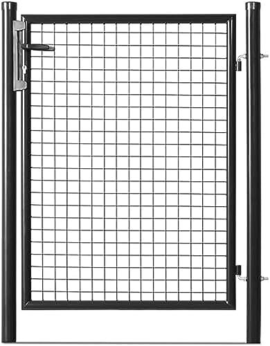 EASY CLOTURE Portillon grillagé en Acier galvanisé Maille 50 x 50 Passage L 1m x H1m75 Noir