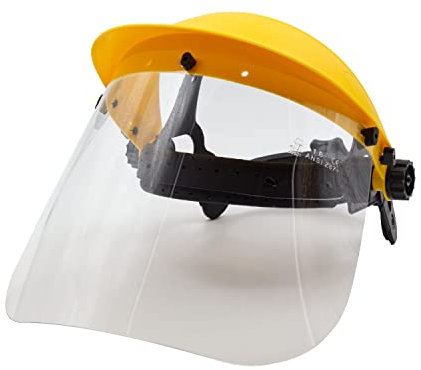 Sikurotech Visiera Schermo Protettiva Frontale Viso Occhi in Policarbonato Regolabile, Accessorio Protezione Giardinaggio Sicurezza Lavoro professionale e Fai Da Te