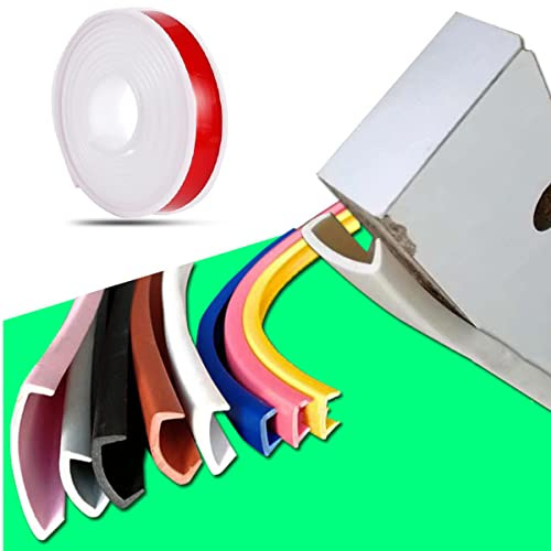 Bandas para muebles en forma de U, tiras de borde de TPE, tiras de bordes de madera para armarios, mesas, tableros de madera y recortes en forma, cinta de bordes, bandas de borde (3 x 17 mm, blanco)
