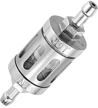 X AUTOHAUX Silver Tone Universal 8mm Fuel Filters Engine Inline Gas Fuel | for Motorbike ATV Dirt Bike, Replacement