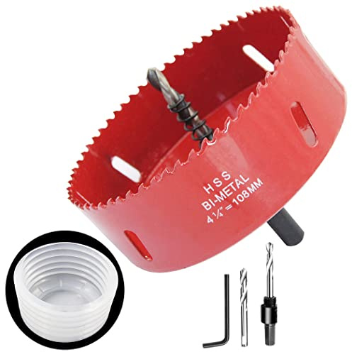 108mm Scie cloche et accessoires pour scie cloche Bac à poussière 2PCS Set,LAIWEI aspirateur pour pour toutes les scies cloche jusqu'à 125mm de diamètre de coupe