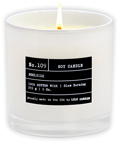 Lulu Candles | Poolside | Luxury Scented Soy Jar Candle | Hand Poured in The USA | Highly Scented & Long Lasting (9 Oz.)