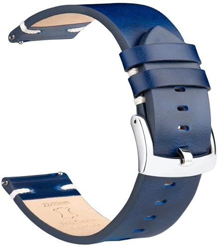 OTTOODY Leder Uhrenarmbänder 18mm 20mm 21mm 22mm, Schnellverschluss Hochwertige Vintage Armband für Herren und Damen, Eleganter Ersatz für Uhr und Smartwatch
