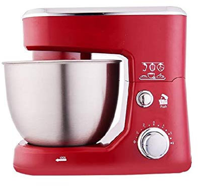 Batidora de pie con tazón de Acero Inoxidable, licuadora, picadora de Carne, Crema para Revolver Carne, pequeña batidora Comercial (Color : Red)