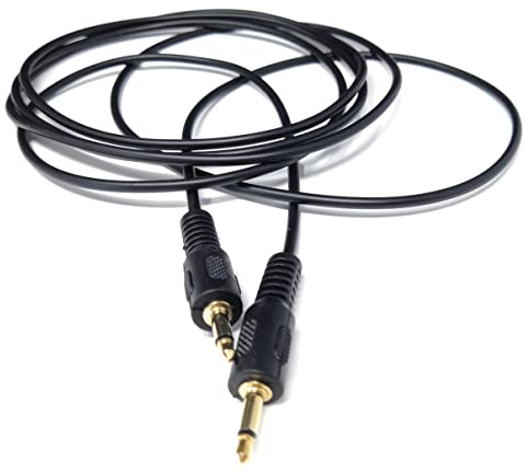 DRUT 2m Mono 3.5mm to 3.5mm Mono Jack Plug Male to Male, Gold Connectors | Cable Lead, 6.5ft