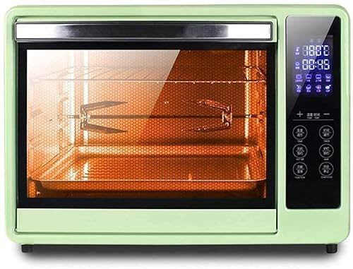 CAZARU Mini Horno Inteligente Tipo computadora Multifuncional Ajuste Inteligente de Temperatura y Tiempo Rotación de 360 ​​° Parrilla Tenedor Circulación de Aire Caliente Estufa LED Lámpara 30L Horno