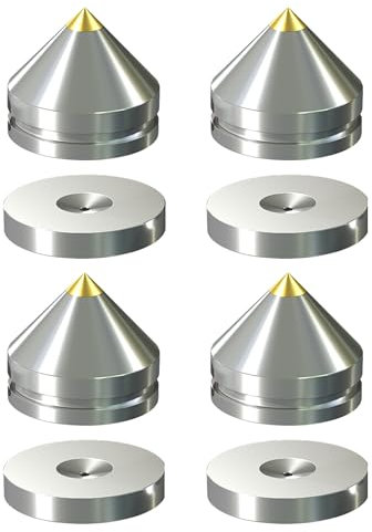 Tenlysound HiFi Speaker Isolation Stand Feet Pad Mats Audiophile Speaker Spikes Aluminum Shock Absorber Vibration Dampener Resonance Reducer for Subwoofer CD DVD Player Amplifier Recorder Turntables