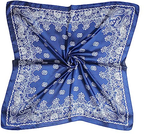 WLHOPE Bandana Halstuch Seidentuch Paisley Drucken Tuch Schal Kopftuch 100% Seide Multifunktion Unisex Biker