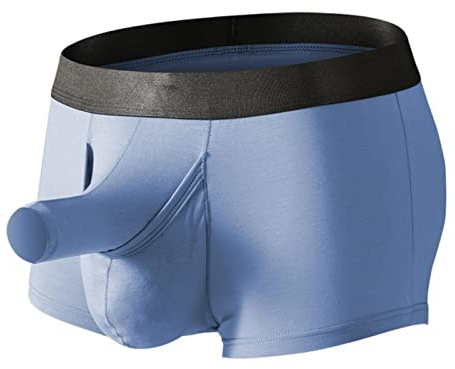 PIYAX Intimo da Boxer da Uomo Intimo da Boxe Lungo Sexy da Boxer da Boxer Mutande da Rigonfiamento da Elefante Maschio