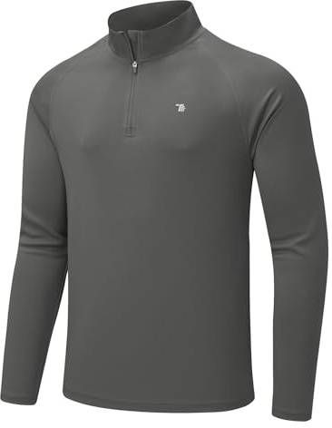 donhobo Herren Sportshirt Langarm UV Schutz Shirts mit 1/4 Zip | Atmungsaktiv, Schnelltrocknend, Outdoor Funktionsshirt, UPF 50+ Rashguard T-Shirt für Fitness Wandern Laufen Angeln