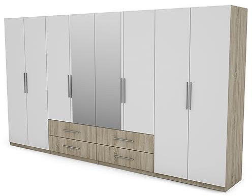 e-Meblast Kleiderschrank 400x220cm Schubladen Schlafzimmer Kleiderstange | Ablagen, Geräumiger praktischer Schrank, Schubladen, Schlafzimmer, Kleiderstange