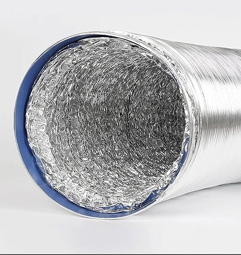 Alu-Folienschlauch Abluftschlauch Flexrohr Lüftungsrohr Alurohr Lüftungsschlauch Ø 80/100/110/120/150/160/170/180/200mm Für Klimaanlagen Mit 2 Schlauchschelle Edelstahl (Color : 5m, Size : 80mm)
