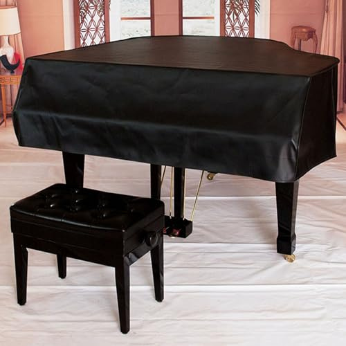 Mavcobo Leder-Abdeckung Für Flügel Klavier staubdicht wasserdicht feuchtigkeitsbeständig – flügel Klavier Abdeckung Triangle Piano Cover mit Lederhockerbezug(A,200cm)