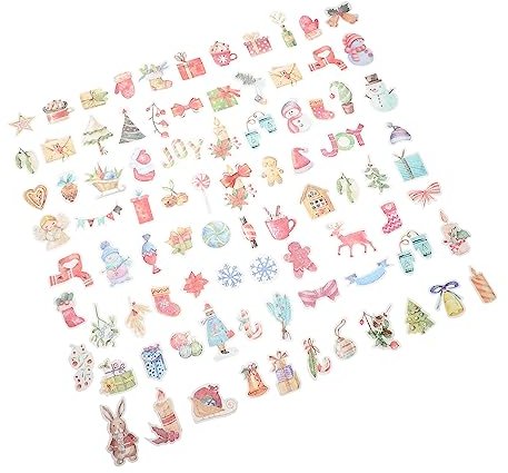 EXCEART 12 Sets Aufkleber Mit Warmer Weihnachtsatmosphäre Verschiedene Kreative Aufkleber Für Scrapbooking Und Bastelprojekte