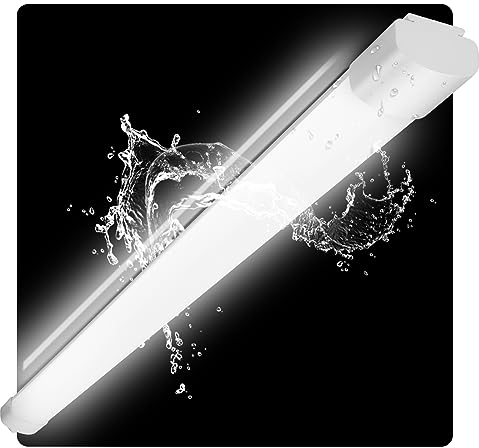 Feuchtraumleuchte LED 120cm, 36W 4000LM Deckenleuchte LED Röhre, IP65 Wasserfest Wannenleuchte, Neutralweiß 4000K Kellerlampe Werkstattlampe Garagenlampe Badezimmerlampe für Büros Lager