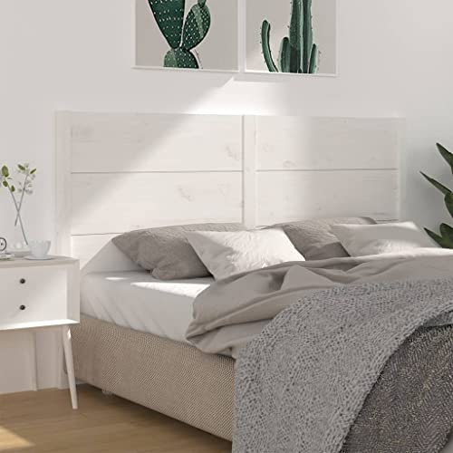 CKioict Betthaupt Wandkissen Bett Bettkopfteil Schlafzimmer Kopfteil WeiÃŸ 156x4x100 cm Massivholz KieferGeeignet für Schlafzimmer, Gästezimmer, Schlafsaal
