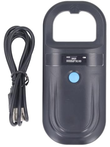Bewinner Haustier Mikrochip Scanner, Tragbarer Tier-ID-Leser, 134,2 kHz, ISO11784 85 FDX B EMID, Tragbarer Haustier-Chip-Scanner, USB-Aufladung, Integrierter Summer